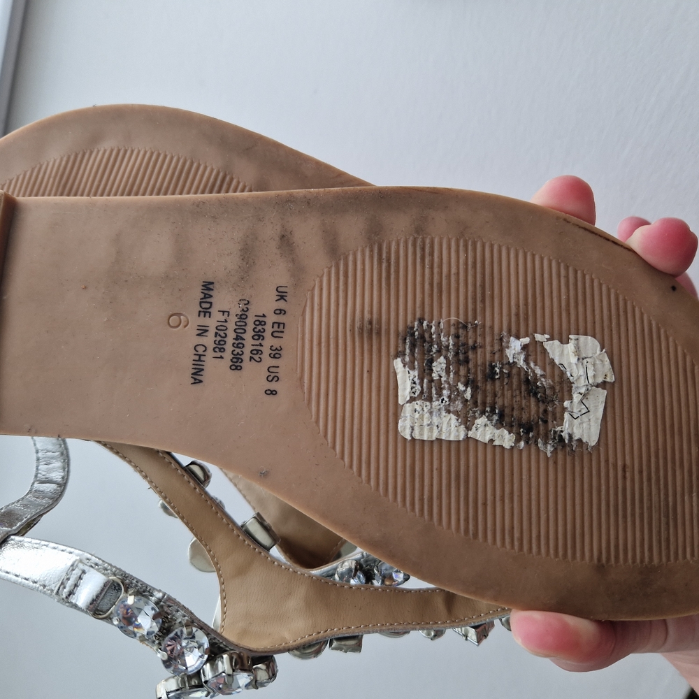 ASOS Silver Embellished Sandals - Picture 4 of 4